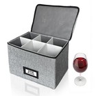 Stemware Storage Box Wine Glass Containers with Dividers Holds 6 Wine Glasses