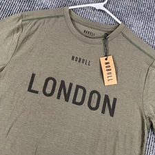 NoBull Shirt Mens Medium Green Short Sleeve London CrossFit Workout Active New