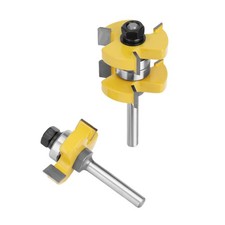 2pcs Tongue and Groove Router Bits With 7/8in (22.2mm) Bearing Outer Diameter