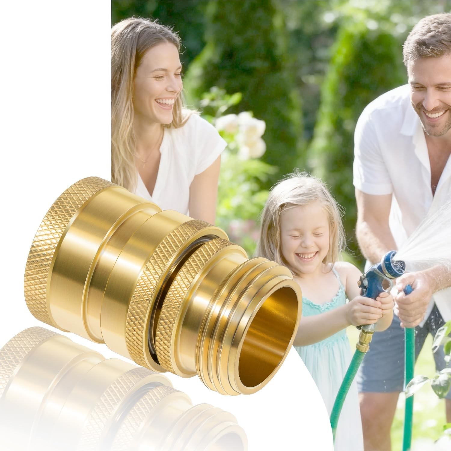 for Dramm 22729 Brass Hose Coupler Quick Disconnect Connect 3/4” GHT Male Female