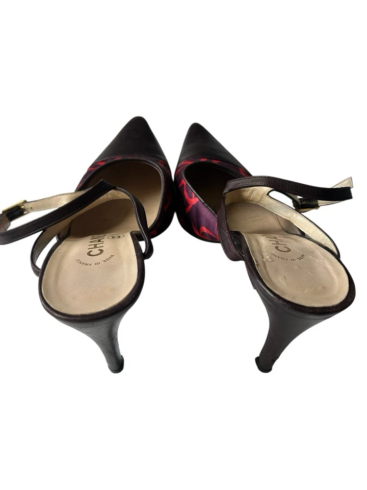 Chanel Vintage Y2k Pasarela Logo Slingback Tacón de Bomba Foto 4 de 4