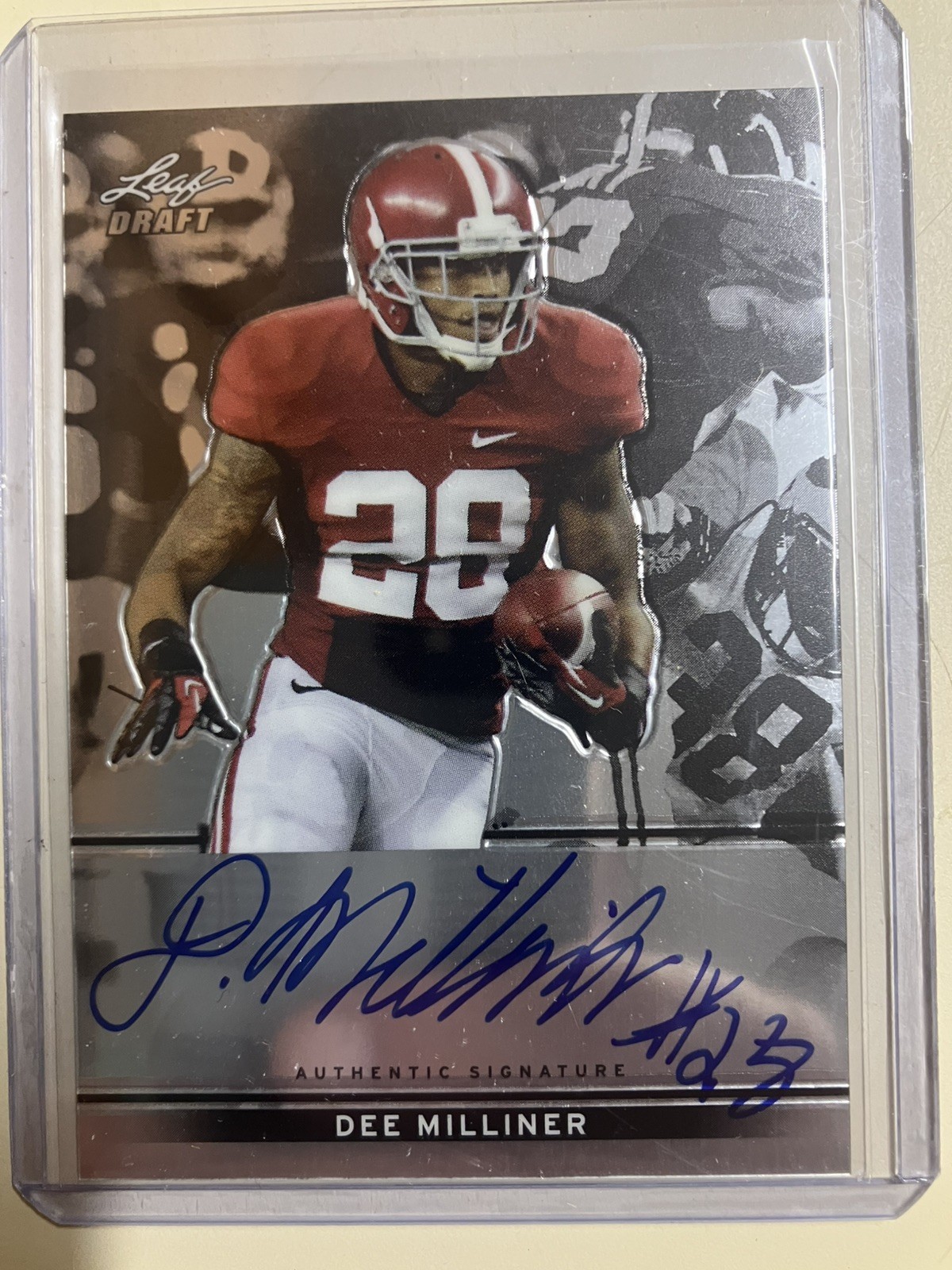 Dee Milliner Leaf Metal Draft #BADM1 Autograph