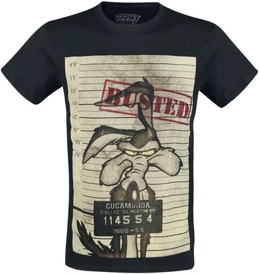 Looney Tunes T-Shirt Herren Coyote - Mugshot schwarz - Bild 1 von 2