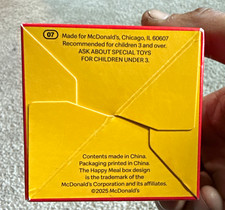 McDonald  s Happy Meal Advertising Box Red/Yellow Original 2025 Fast Food