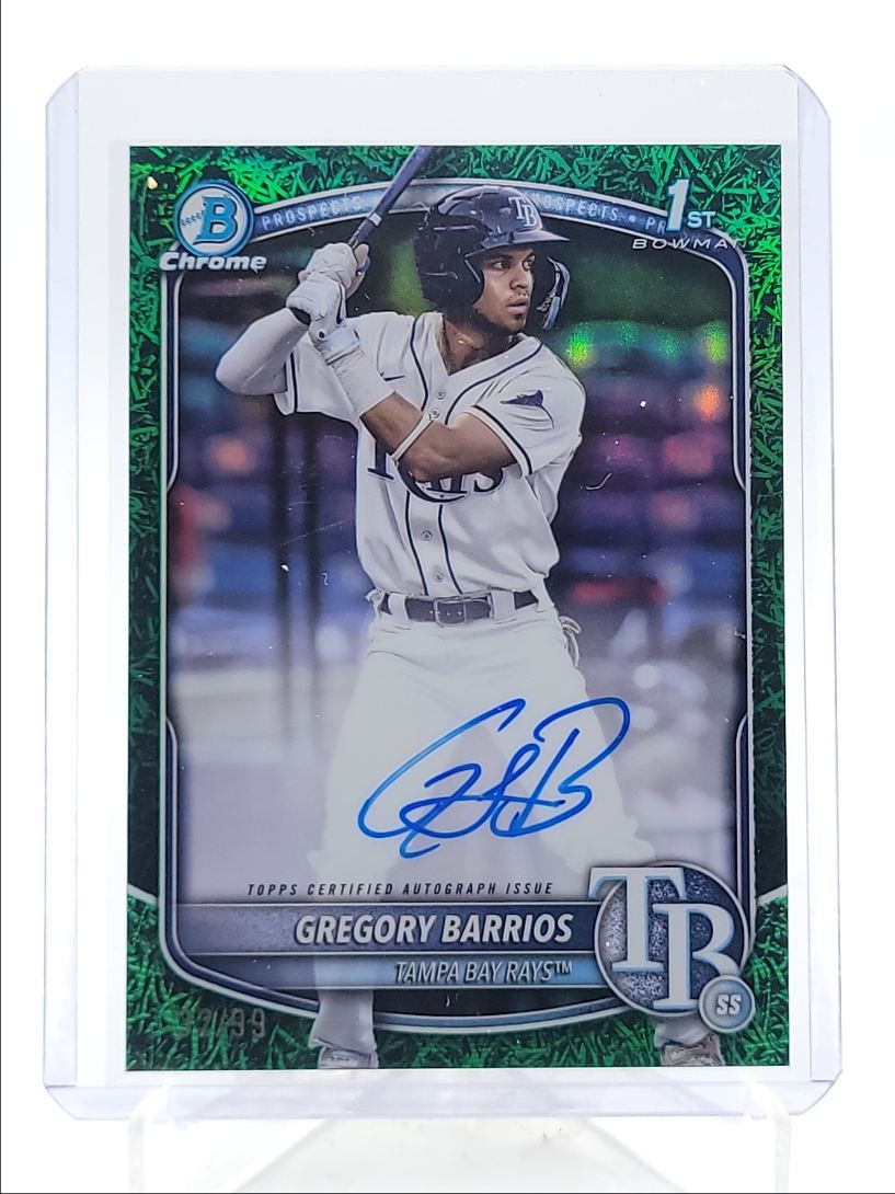 GREGORY BARRIOS 2025 BOWMAN CHROME 1ST GREEN GRASS REFRACTOR AUTO /99 Q4060