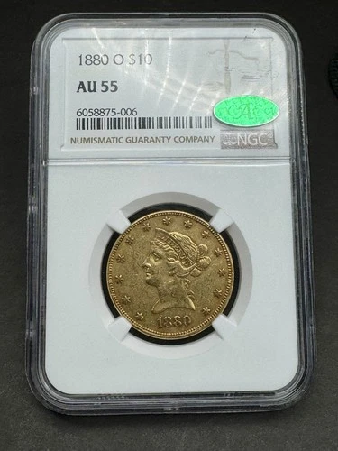 1880-O $10 Gold Liberty Head NGC AU55 CAC Gold Eagle