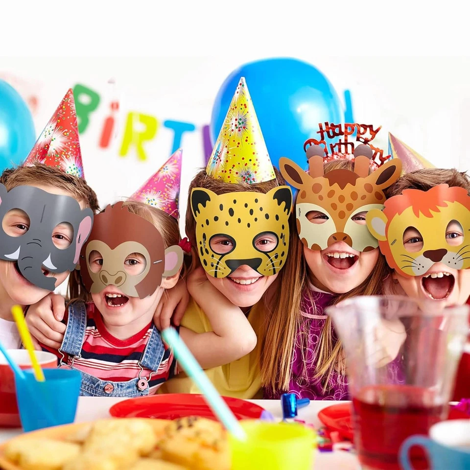16Pcs Animal Face Mask Cute Jungle Zoo Animals Cartoon Mask for Cosplay Dress up - Image 4 of 4