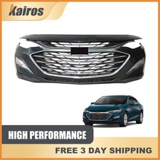 Front Bumper Cover Kit With Grille & Fog Light Set For 2019-2024 Chevy Malibu