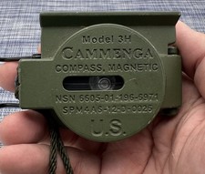 Cammenga Model 3H USGI Military Issue Tritium Lensatic Compass USA Made Green