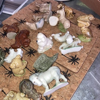RIESIGE Vintage WADE WHIMSIES Figuren Sammlung Lot (30+) Tiere rote Rose Tee