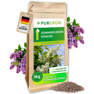 Purgrün Sommerflieder Dünger, NPK 9+4+8, Extra Magnesium, 1 kg