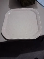 GG COLLECTION 14" Square Serving Platter Cream Color