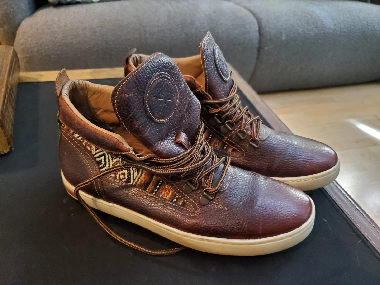 Inkkas Brown Leather Camping Boot Unisex Mens Size 10 Women Size 12