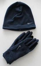 Nike Fleece Hat and Gloves Set Women's M/L Armory Navy/Silver