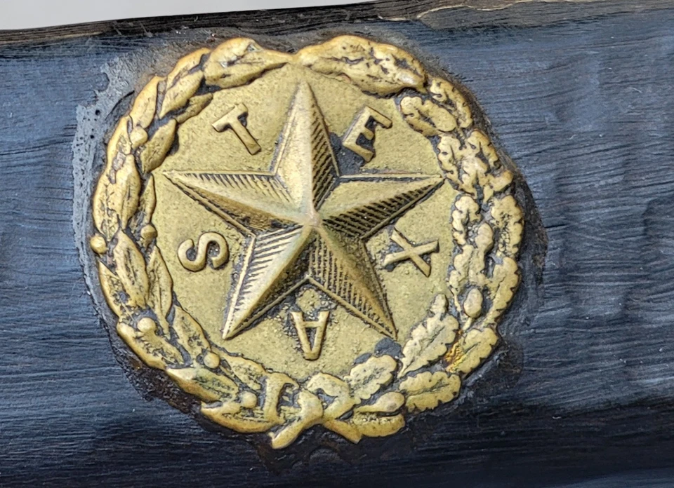 Custom Texas Bowie Knife Wood Handle w/Brass T-E-X-A-S Seal Lone Star Medallions - Image 2 of 4