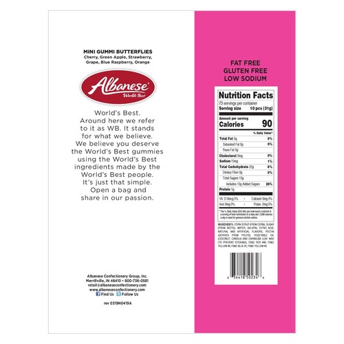 Albanese World's Best Mini Gummi Butterflies 5lbs of Candy (Pack of 1) - Picture 4 of 5