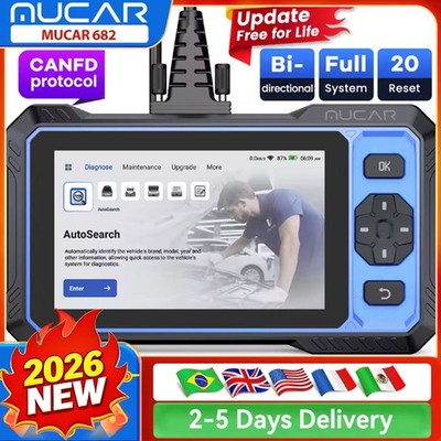 MUCAR 682 AI OE-level All System Diagnostic Tool Action Test OBD2 Scanner CAN FD