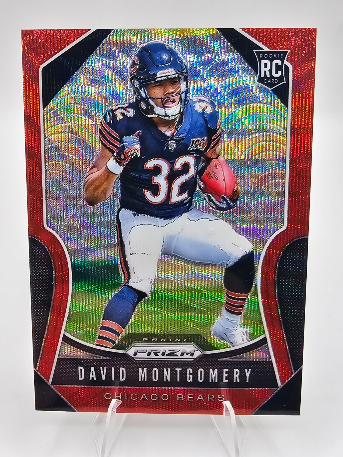2019 Prizm David Montgomery Chicago Bears Red Wave Prizm Rookie /149