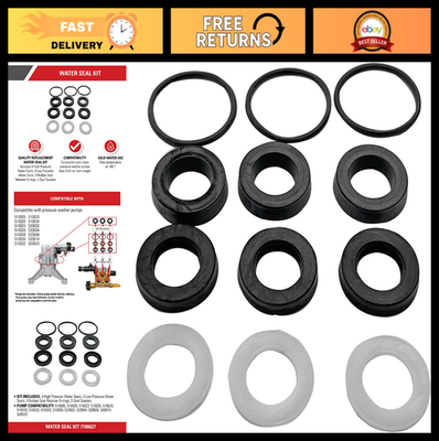 #ad Replacement Water Seal Kit for Pressure Washer Pumps Durable Easy Install Bl $35.99