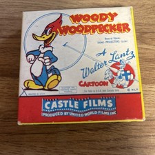 Vintage Castle Films Woody Woodpecker 8mm Film Reel I C A Pin Mark On Box
