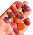 Montana Agate Gemstone Rings Lot Of 10pcs 925 Sterling Silver Plated Jewelry