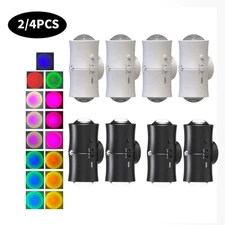 2/4pcs LED RGB Wall Sconce Light Body Motion Sensor Home Night Stairs Porch Lamp