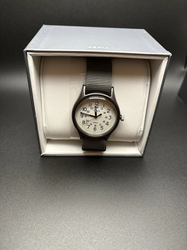 Timex Reloj Hombre MK1 Cuarzo Negro Caja Aluminio Esfera Gris Correa Nylon TW2T10500 Foto 4 de 4