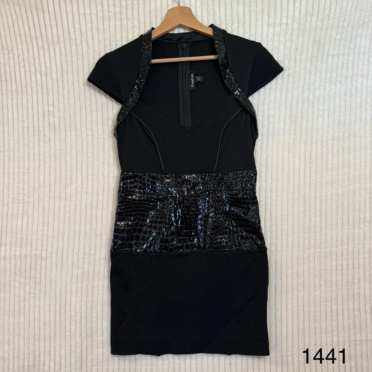 chinese dress ladies Vegan Leather Sweetheart Neck Mini Dress Jet Black main image 1