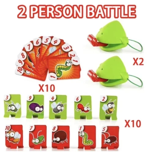 Frog Mouth Tongue Blowing Music Children's Toy Board Game Chameleon Lizard Mask - Image 2 of 4