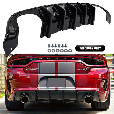 For 2020-2024 Dodge Charger Widebody Gloss Black Style Rear Bumper Diffuser Lip