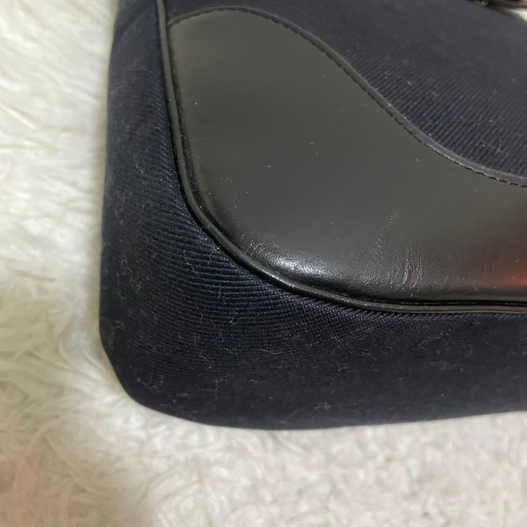 Burberry Blue Label One Shoulder Bag Dark Navy Leather Horse Logo Hobo Bag New thumbnail 15