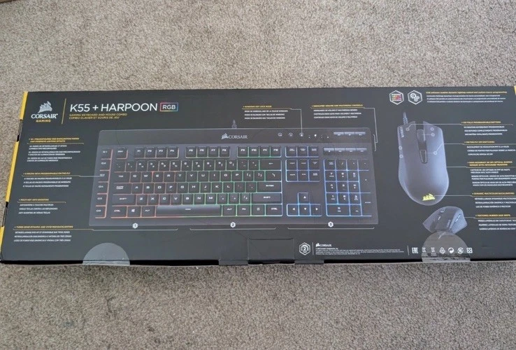 Corsair Gaming K55 + HARPOON RGB Gaming Keyboard and Mouse Combo (Brand New) - Image 2 of 2