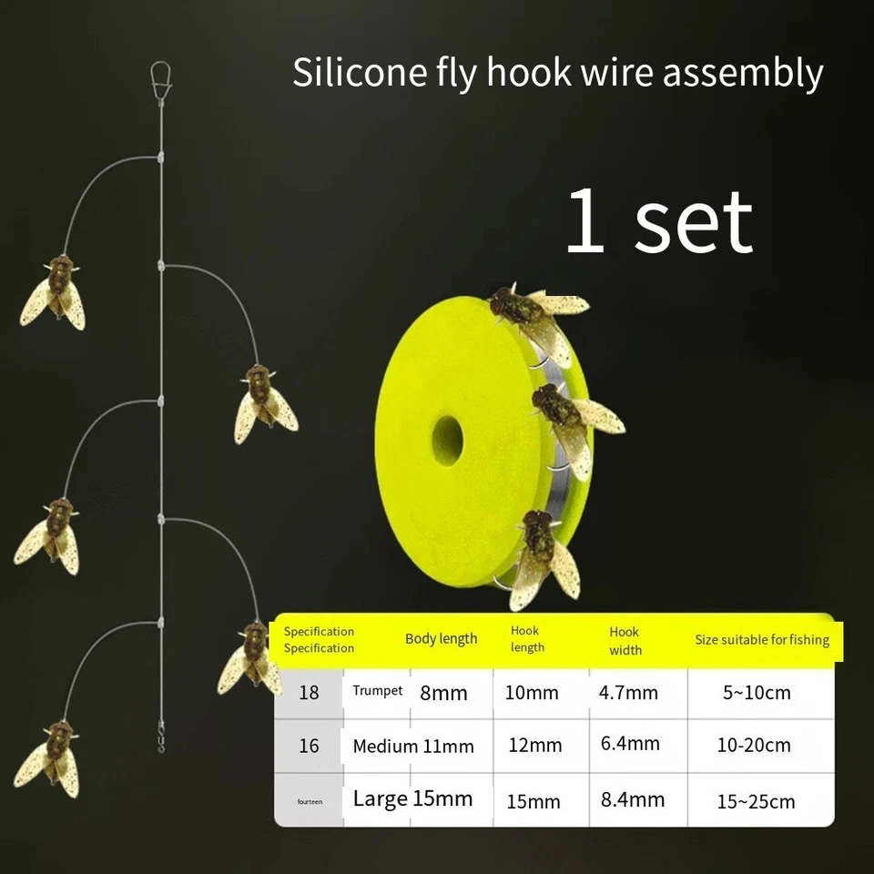 Fliegenfischen Köder Rig mit Silikonflügeln schwimmend und Fisch Lockstoff Bes - Bild 4 von 4