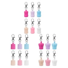 6pcs Portable Lip Gloss Keychain with Metal Rings Silicone Beauty Helper