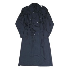 Womens Blue Coach Jacket S Polyester Blend Woven Plain Button Classic Fit Long