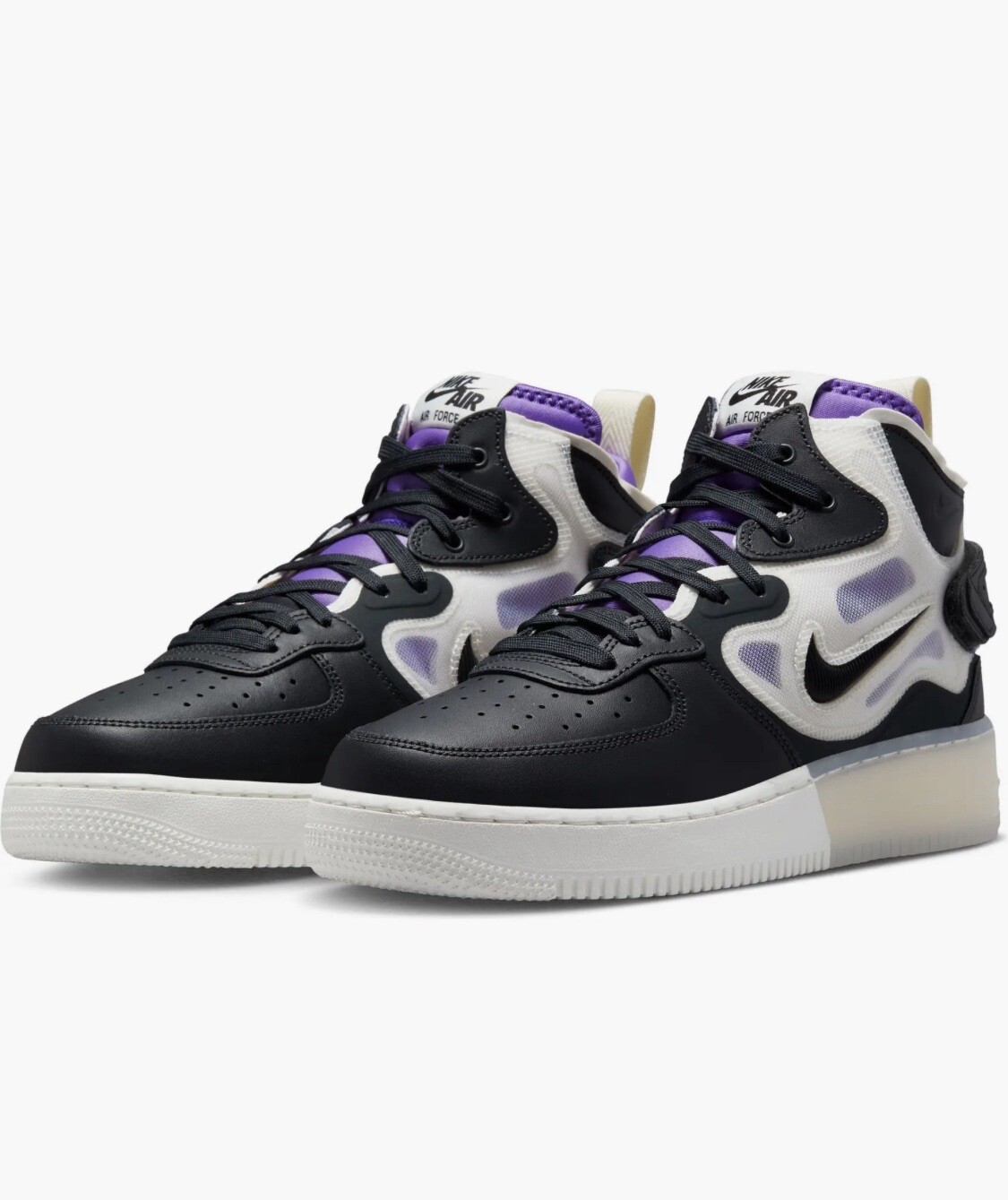 Action Grape Color Size 10.5 - Nike Air Force 1 React Mid Off Noir Action Grape for sale ...
