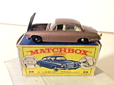 Matchbox by Lesney 1-75 Regular Wheels No.28c Jaguar Mark Ten 1964 mit E1-OVP - Bild 1 von 4