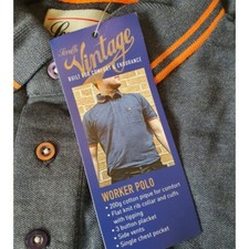 Scruffs Worker Polo Short Sleeve Shirt Navy Marl Small T51481