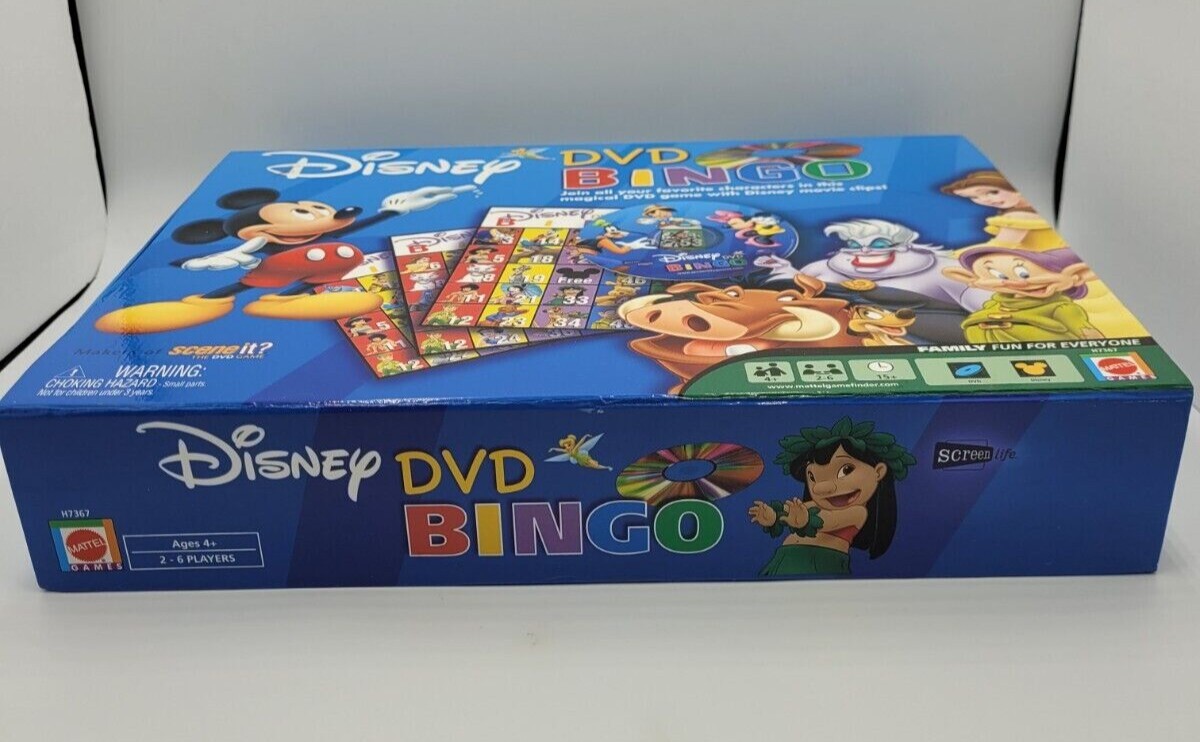 Disney DVD Bingo Mattel Family Fun Complete Magical Game With Movie