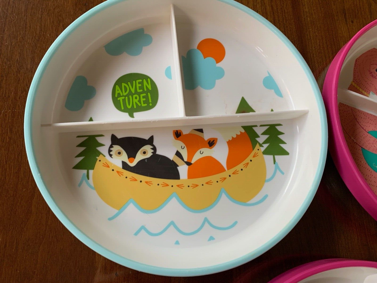 LOT of 3-Pillowfort Target Kid's Melamine Lunch Owl Always Love  You