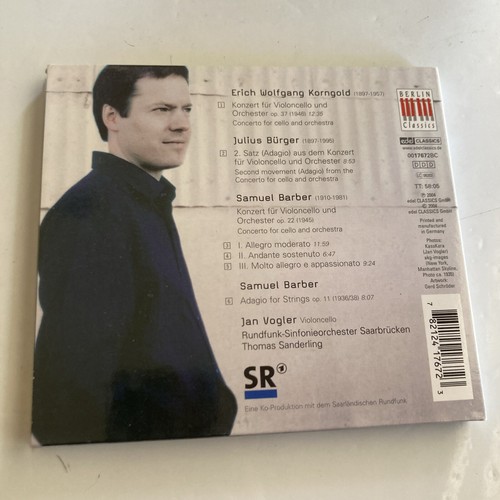 JAN VOGLER ( Barber, Korn gold, Burger)- Cello Concertos-CD-2004 - Picture 6 of 6
