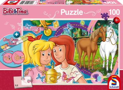 100 Teile Schmidt Spiele Kinder Puzzle Bibi & Tina Pferdeglück Slap Snap 56320