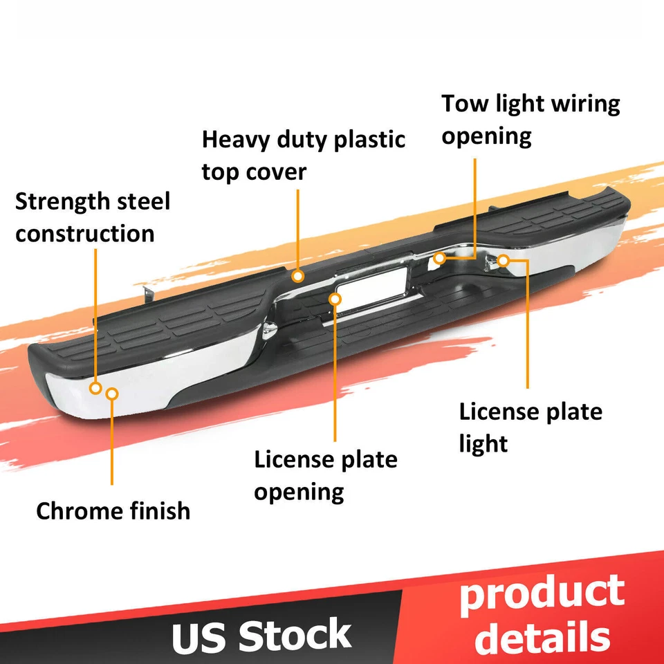 Chrome Rear Step Bumper Chevy Silverado 2500 HD 3500 For 1999-2007 Complete Foto 3 de 4