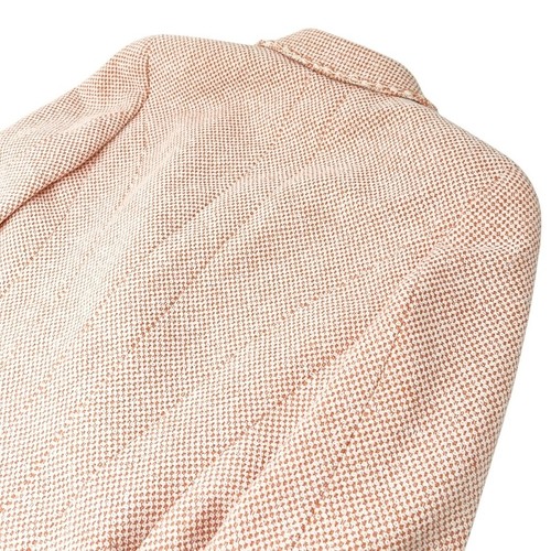 CHANEL Vintage 97P CC Mark Logo Tweed Jacket Skirt Set #38 Orange White Cotton - Picture 8 of 18