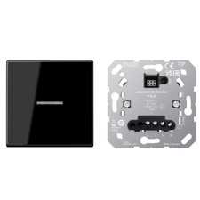 JUNG HOME Tastdimmer 1710DE Tastdimmer Universal LED + BTA17101SW Taster Wippe 1