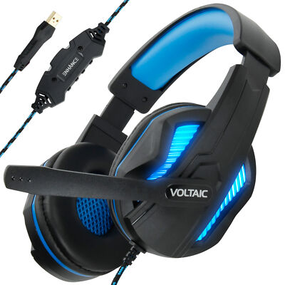 (USED) Computer Gaming Headset w/ Microphone - 7.1 Surround Sound & LED