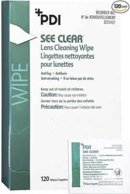 PDI D25431 See Clear Eye Glass Cleaning Wipe 6 in. x 5 in. (Box of 120)