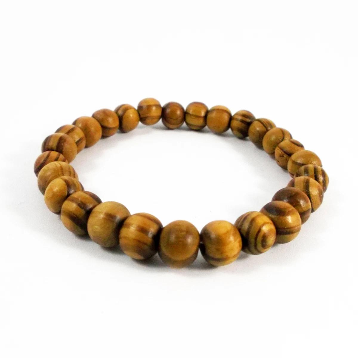 Bracciale Dell'Amicizia In Legno Con Perline – Elastico, Taglia Unica, Per Uomo E Donna, 16,5 Cm