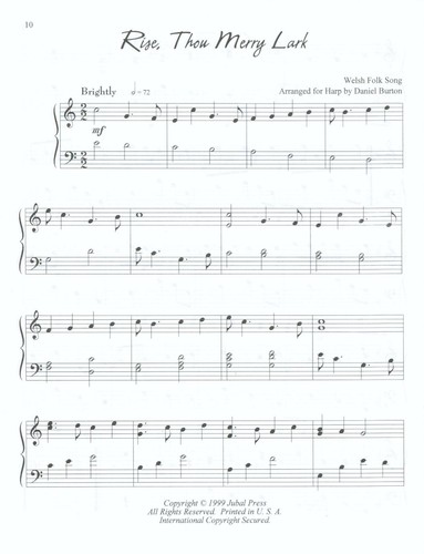 Welsh Folk Songs Songbook Harp 1999 Daniel Burton Jubal Rise, Thou Merry Lark - Picture 2 of 7