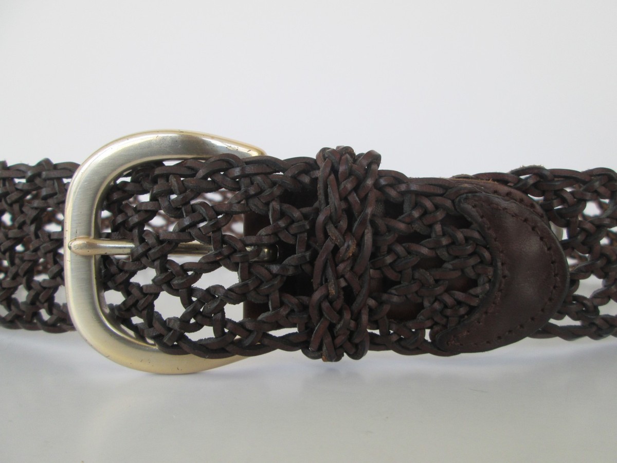 Fossil Brown Leather Belth with Silver Open Buckle Detailing Vintage Fossil Belt - Etsy main image 2